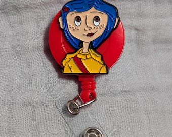 Coraline Badge Reel Alligator Clip
