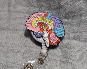 Brain Badge Reel Alligator Clip