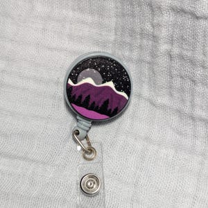 Outdoors Badge Reel -  Mountains Badge Reel Alligator Clip
