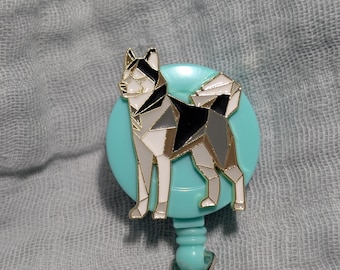 Wolf Badge Reel Alligator Clip