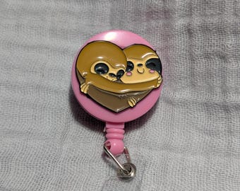 Sloth Badge Reel Alligator Clip