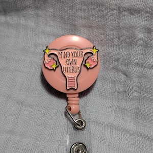 Uterus Badge Reel - Gynecology Badge Reel Alligator Clip