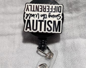 Autism Awareness Badge Reel Alligator Clip