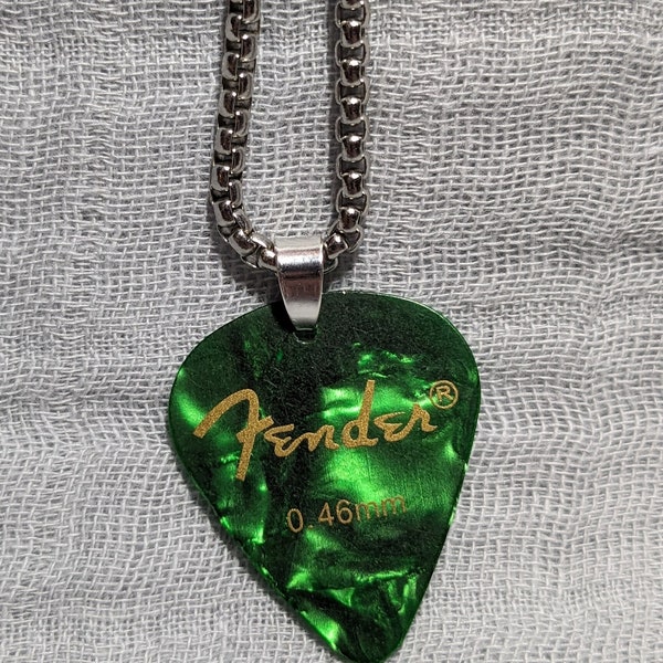 Guitar Pick Necklace - Green