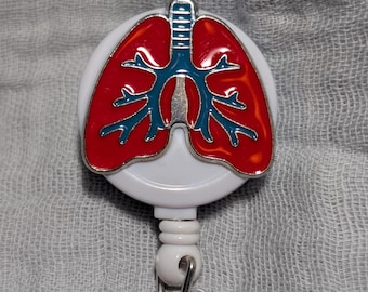 Respiratory Lungs Badge Reel Alligator Clip