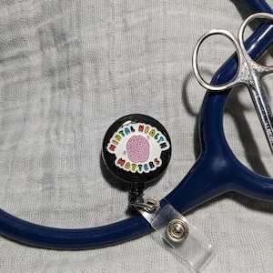 Mental Health Badge Reel - Psychology Badge Reel - Psychiatry Badge Reel Belt Clip