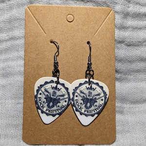Guitar Pick Earrings - Rock Festival Band Earrings