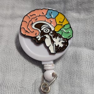 Brain Badge Reel - Neurology Badge Reel Alligator Clip