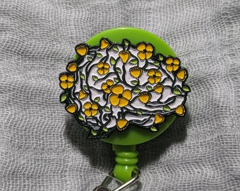 Brain Badge Reel Alligator Clip