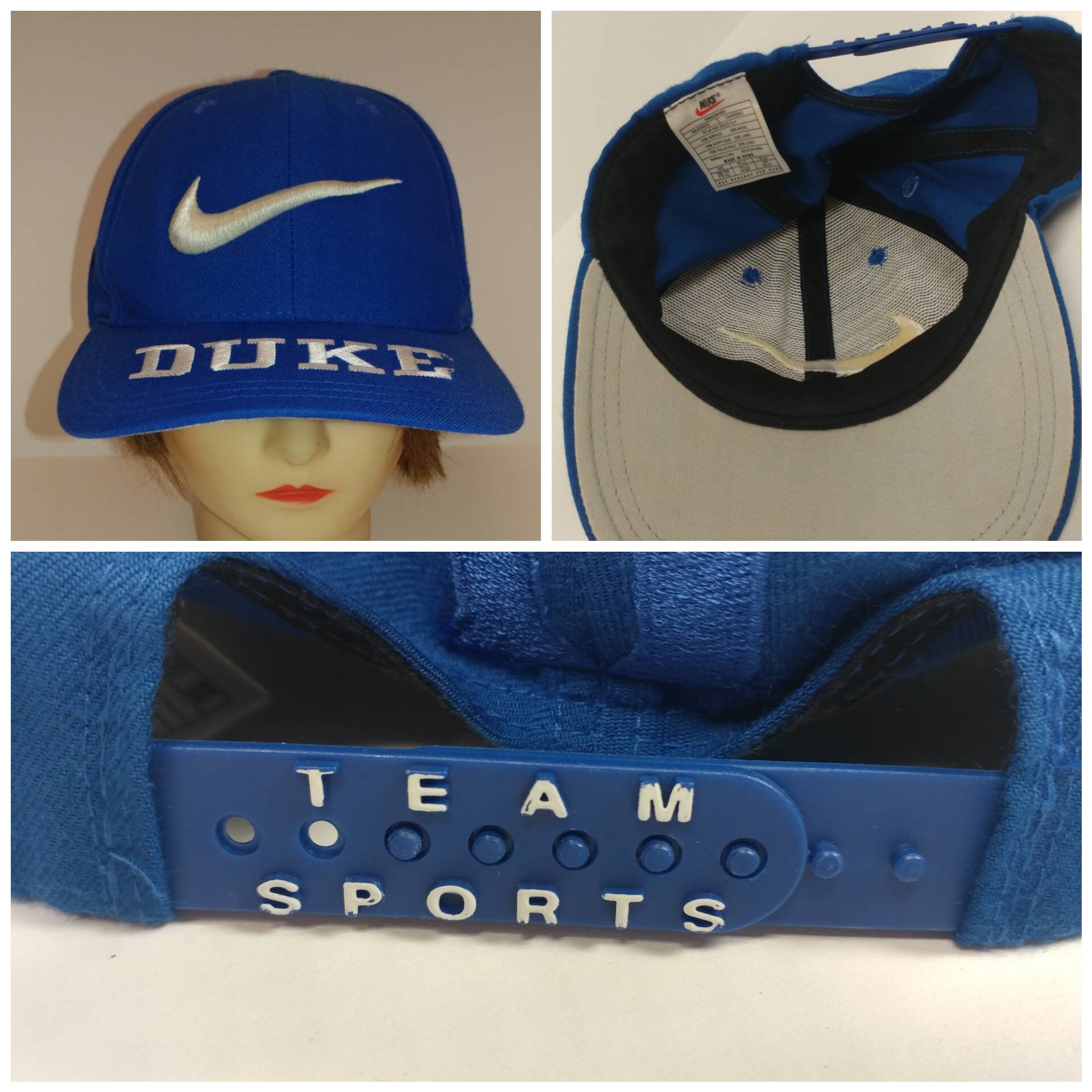VTG 90s DEADSTOCK Duke University Nike Swoosh Team Hat Blue Devils Cap Etsy