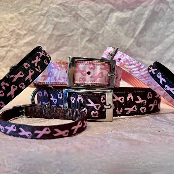 BREAST CANCER AWARENESS Collars Cat and Dog - October is Breast Cancer Awareness Month - Giving Back to Help Fight Against Breast Cancer