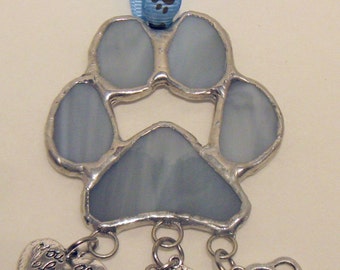 Memorial PawPrint Sympathy Pet Loss-Memorial Stained Glass PawPrint-Cat/Dog Remembrance-Special Keepsake-Cat&Dog Memorial-Pet Bereavement