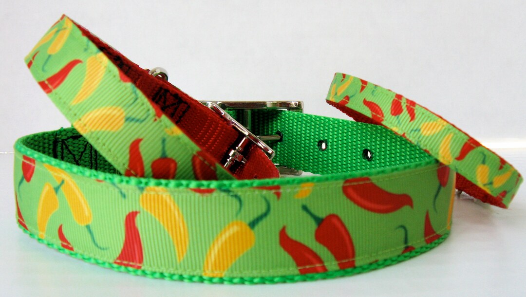 Chili Peppers Dog Collar Chili Pepper Dog Collar Chili Etsy