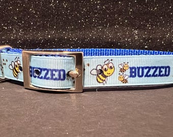 Bumble Bee-halsband: nylon, gelaste D-ring