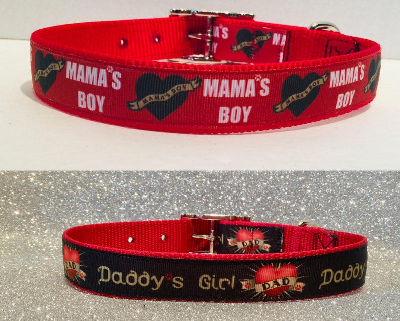 Mama's Boy Dog Collar Daddy's Girl Dog Collar Etsy