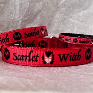 Scarlet Witch Dog and Cat Collar.Super Hero Collar,Super Hero Cat Breakaway Collar,Girl Super Hero Cat Collar,Girl Super Hero Dog Collar,