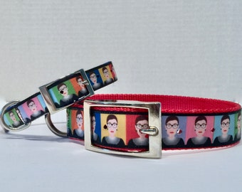 RBG Dog Collar, Ruth Bader Ginsberg Dog Collar, Notorious Dog Collar, also available is the RBG Leash, RBG Key Fob,