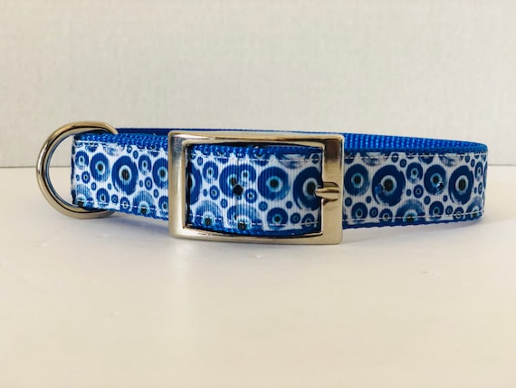 Evil Eye Dog Collar: Nylon Breakaway Cat Collar with Bell