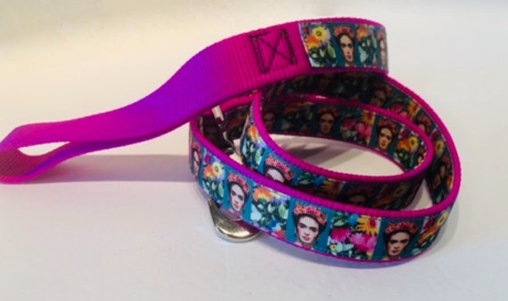 Frida Kahlo Dog Collar Frida Kahlo Floral Dog Collar Frida Dog Collar Optional Accessories dog Leash Key Fob WOOF BELLS Etsy