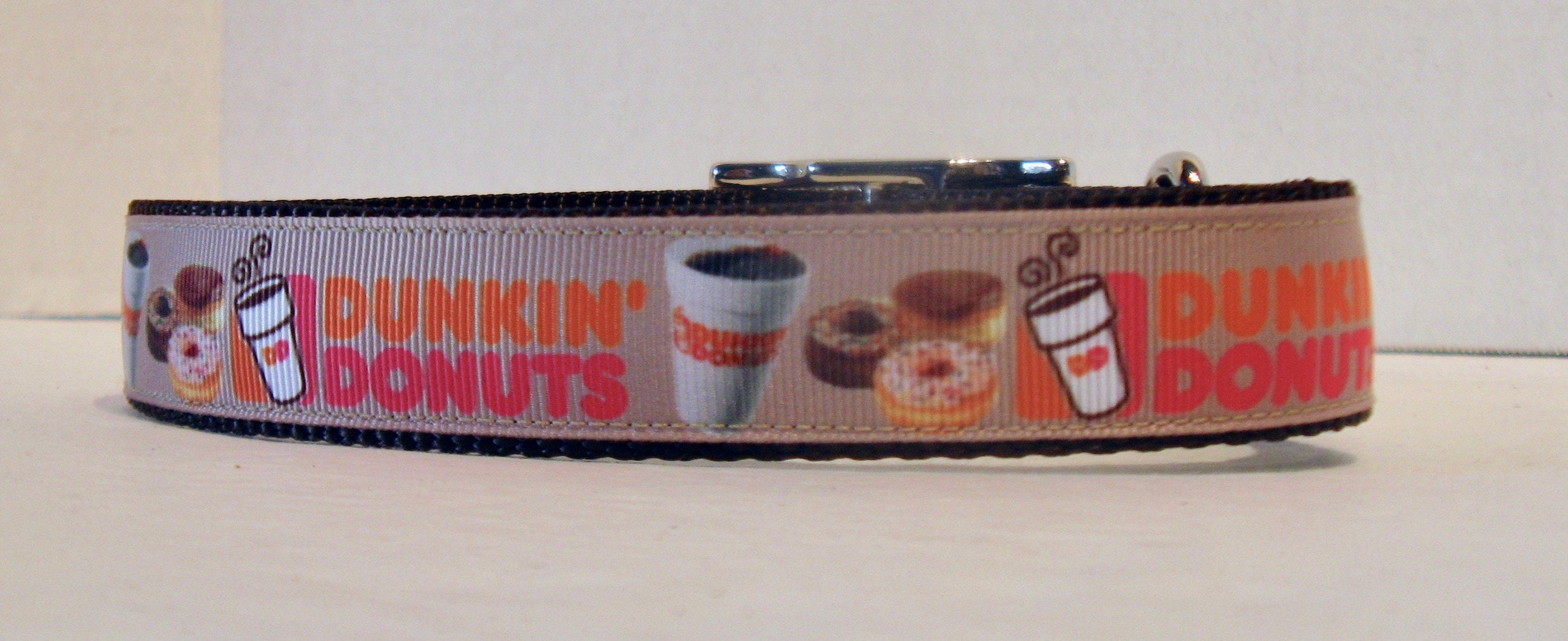 Coffee Lover Pet Collar: Starbucks & Donuts Nylon Dog or Cat Collar