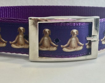 Yoga Dog Collar: Nylon Webbing, Welded D-Ring