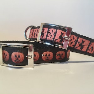 Halloween-halsband voor huisdieren, pompoenen, heksen, vleermuizen, afgescheiden kattenhalsband