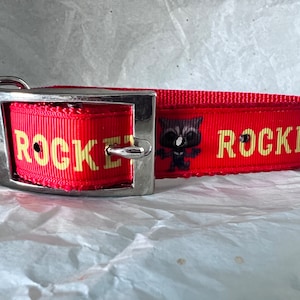 Rocket Raccoon Dog Collar: Nylon Webbing, Grosgrain Ribbon