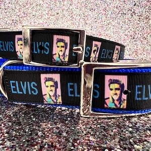 Collier pour chien Elvis Presley, collier pour chat Elvis Presley, roi du rock and roll, porte-clés Elvis, laisse Elvis
