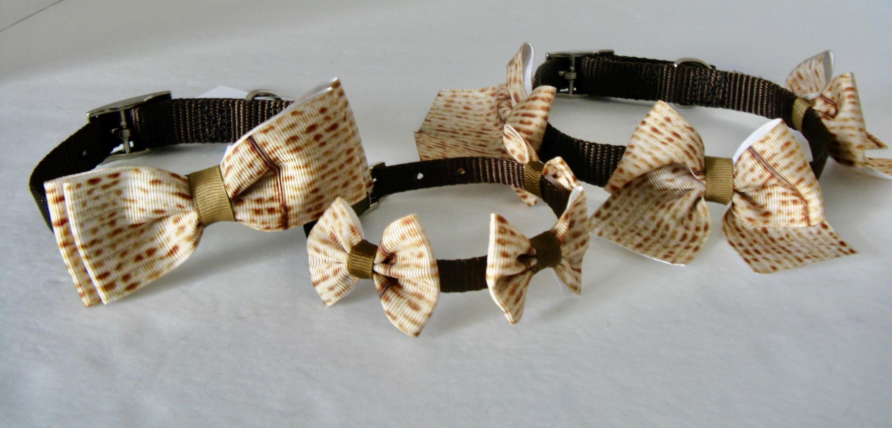 Passover Matzo Dog Or Cat Bow Collar, Tuxedo Style Bow, Pesach Pet Scrunchie