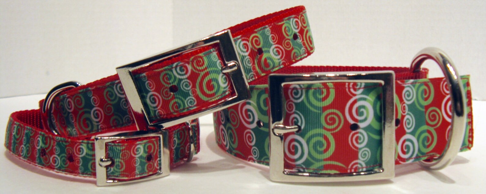 Christmas Curly Q's Ribbon Dog Collar Christmas Ribbon Etsy