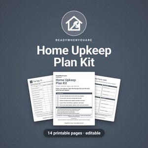 Home Maintenance Checklist Printable, Home Upkeep Planner, Seasonal Home Maintenance, House Binder, Appliance Log, New Homeowner imagen 1
