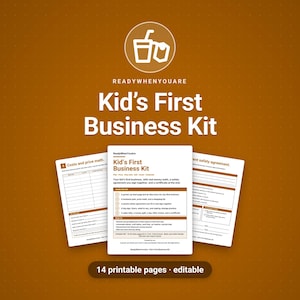 Lemonade Stand Kit Printable, Kids Business Plan, Kid Entrepreneur Worksheets, Money Math for Kids, Price Sign, Making Change Practice