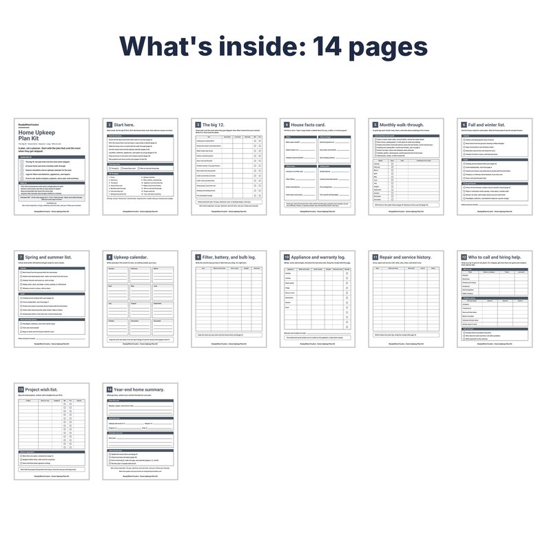 Home Maintenance Checklist Printable, Home Upkeep Planner, Seasonal Home Maintenance, House Binder, Appliance Log, New Homeowner imagen 2