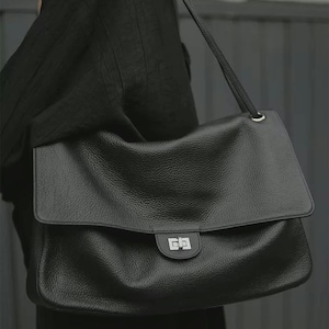 Soft Leather Shoulder Bags,Genuine Cow Leather Tote Bag,Slouchy Style Leather Handbags,Genuine Leather Shoulder Bag