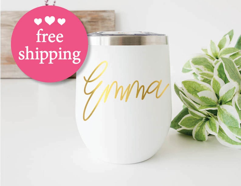 Chrome Rose Gold Tumbler Decal Bridesmaid gift glass decal Etsy