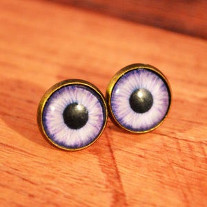 Purple Cat Eye Studs, Cat Jewelry, Cat Eye Studs, Cat Eye Earrings, Cat Eye Stud Earrings, Cat Eye Jewelry, Cat Eyes, Cat Eye Stud image 1