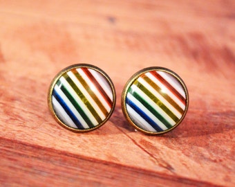 Rainbow Stud Earrings, Rainbow Jewelry, Rainbow Earrings, Rainbows Jewelry, Rainbow Earring, Rainbow Studs, Rainbow Stud, Rainbows Studs