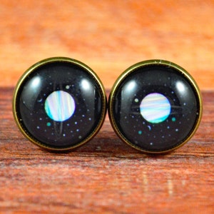 Planet Earrings, Planet Studs, Science Earring, Science Studs, Outer Space Studs, Outer Space Posts, Cute Planet Studs, Pink Planet Studs