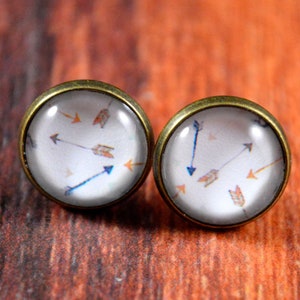 Arrow Studs, Arrow Earrings, Cross Arrow Studs, Blue Arrow Studs, Arrow Jewelry, Dainty Studs, Dainty Arrow Studs, Trendy Studs, Teen Studs