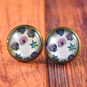 Beach Studs, Beach Jewelry, Shell Studs, Shell Earrings, Seashell Studs, Starfish Studs, Shore Studs, Shore Jewelry, Shell Jewelry