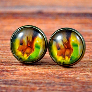 Horse Studs, Horse Earrings, Horse Jewelry, Mare Studs, Stallion Studs, Western Studs, Western Earrings, Brown Horse Studs, Horse Posts