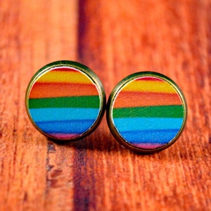 Rainbow Stud Earrings, Rainbow Jewelry, Rainbow Earrings, Pride Studs, Pride Earrings, Pride Jewelry, Pride Month, LGBT Studs, LGBT Jewelry