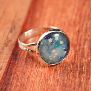 Star Rings, Green Star Ring, Space Ring, Cute Star Ring, Cute Star Jewelry, Green Star Jewelry, Celestial Ring, Celestial Jewelry