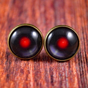 Record Earrings, Record Studs, Vinyl Earrings, Vinyl Studs, Record Player Gift, Vinyl Record Gift, Cute Record Studs, Red Record Studs