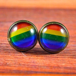 Rainbow Stud Earrings, Rainbow Jewelry, Rainbow Earrings, Pride Studs, Pride Earrings, Pride Jewelry, Pride Month, LGBT Studs, LGBT Jewelry