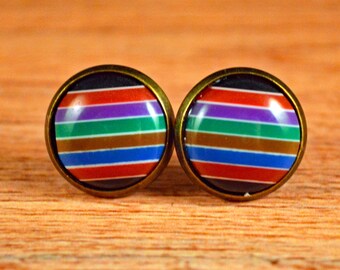 Dark Rainbow Studs, Rainbow Jewelry, Dark Rainbow Earrings, Rainbows Jewelry, Rainbow Earring, Rainbow Studs, Rainbow Stud, Rainbows Studs