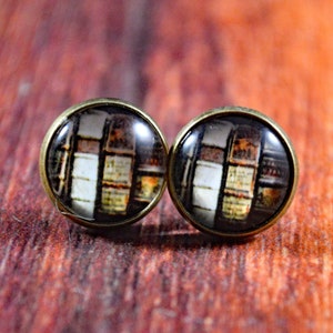 Book Studs, Book Earrings, Bookworm Studs, Literature Studs, Reading Earrings, Librarian Earrings, Book Jewelry, Book Case Stud