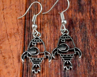 Rocket Earrings, Ship Earrings, Rocket Ship, Space Rocket, Space Earrings, Rocket Jewelry, Rocket Gift, Space Rocket Gift, Space Jewelry
