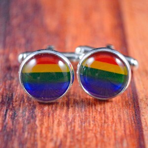 Pride Cufflinks, Pride Cuff Links, LGBT Cuff Links, LGBT Wedding, Pride Wedding, LGBT Gift, Pride Gift, Pride Wedding Gift, Groomsmen Gift