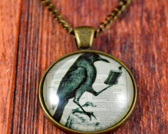 Crow Necklace, Crow Jewelry, Black Bird Necklace, Black Bird Gift, Black Bird Jewelry, Crow Gift, Cute Bird Gift, Bird Necklace